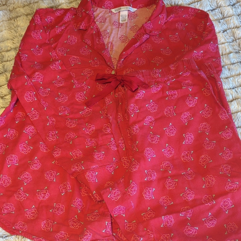 Victoria's Secret Flannel Pajama Set.